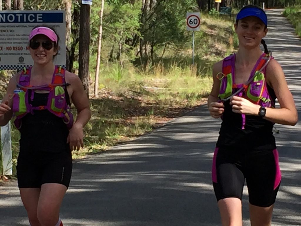 Kara & Hayley ran a trail marathon during training. Kara's first marathon!